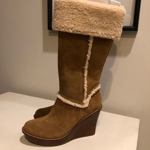 Ugg Knee High Sueded Wedge Boot